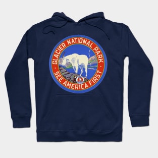 Vintage Glacier National Park Logo Hoodie